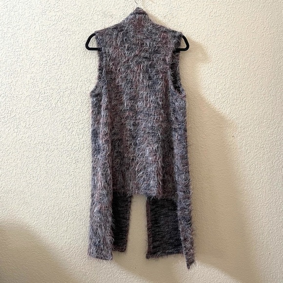 Bryn Walker Cardigan Sweater Vest Duster Wool Alpaca Longline Cozy Gray Medium - Picture 3 of 13